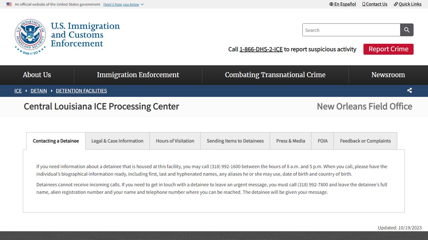 Central Louisiana ICE Processing Center | ICE